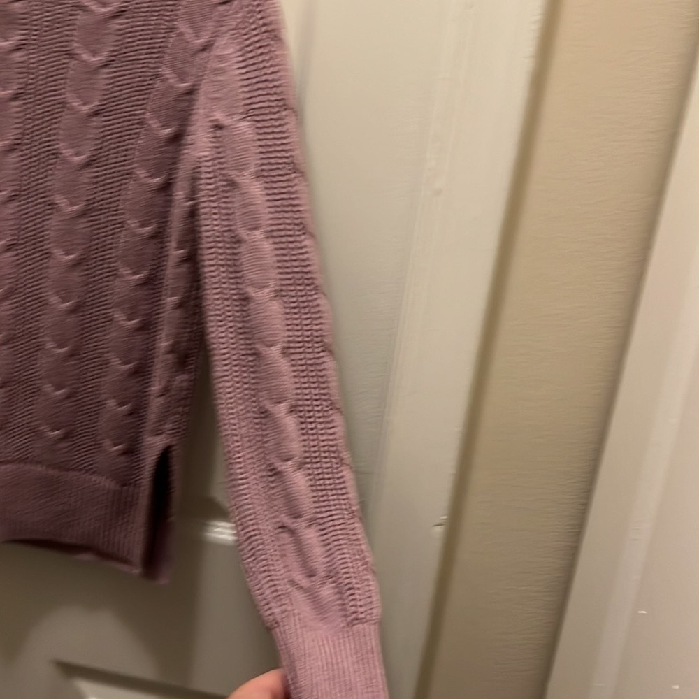 Banana Republic mock neck cable knit sweater. EUC. Lavender. Size XS. - Picture 5 of 10